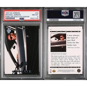 1994 Upper Deck Jordan Rare Air Michael Jordan #29 Gold Hologram PSA 8 NM-Mt